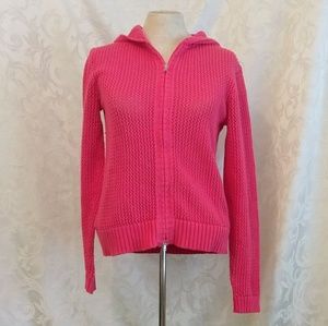 Coldwater Creek Pink Zip-up Hooded Sweatshirt